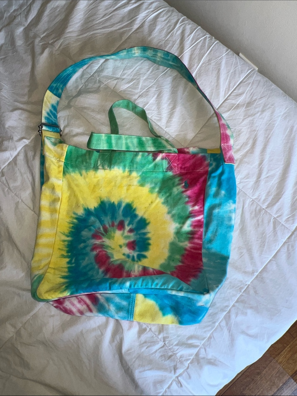 Polo by Ralph Lauren Tie-Dye Canvas Tote - Yellow, Blue, Green, Pink